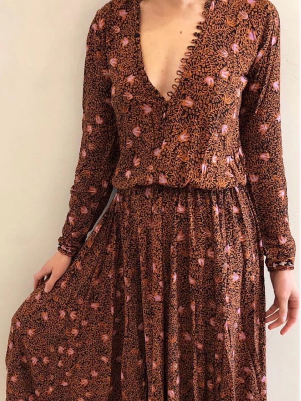 Natalie Martin Long Sleeve Maxi Dress